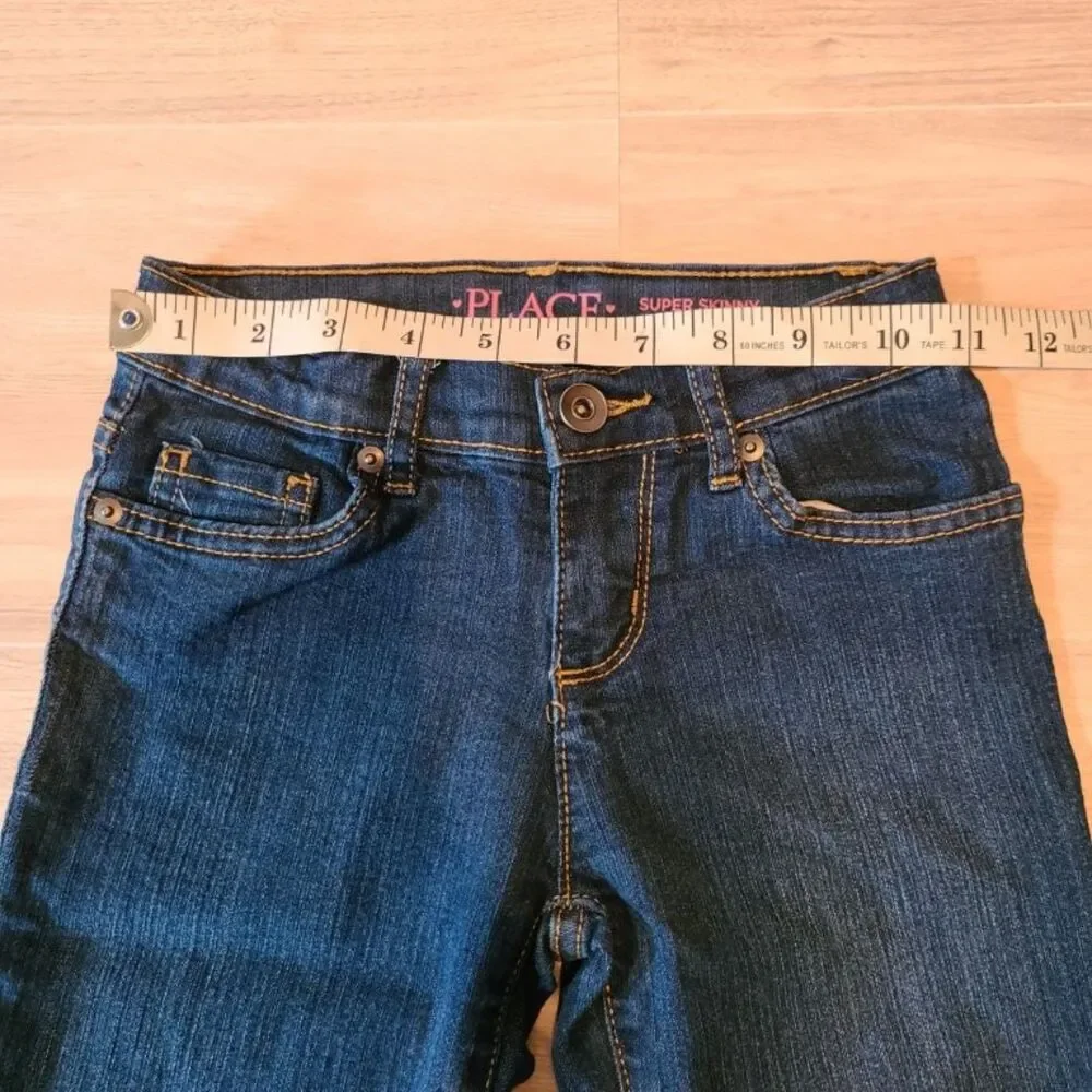 The Childrens Place Girls Jeans 8 Slim Blue Super Skinny Stretch Denim Pants